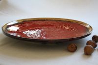 Czerwona patera ceramiczna